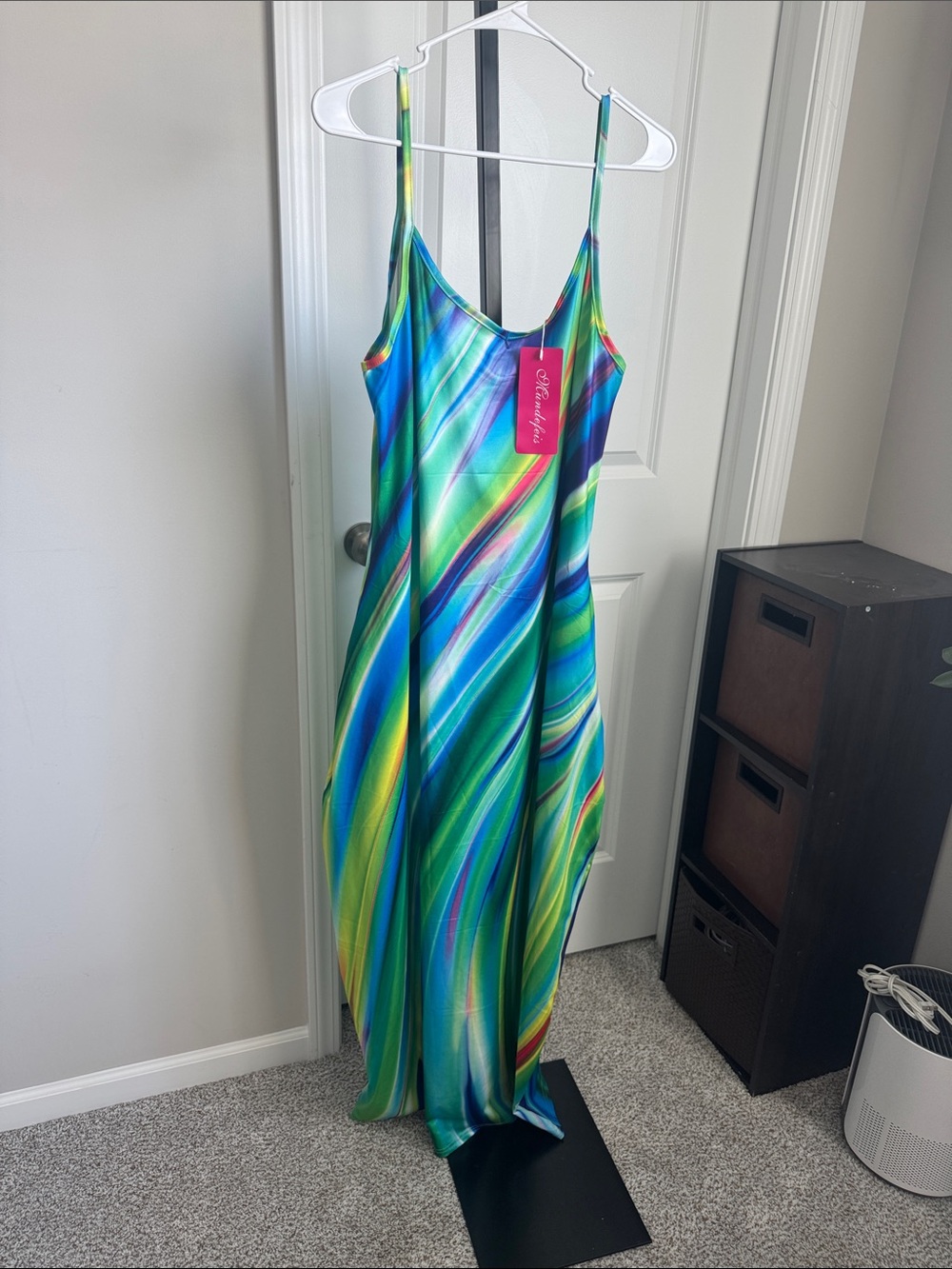 Vibrant Green Multi-Color Slip Maxi Dress by Heartloom